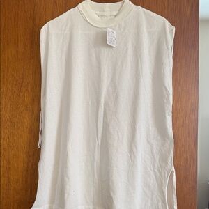 Free People Cream Sleeveless Top oversized